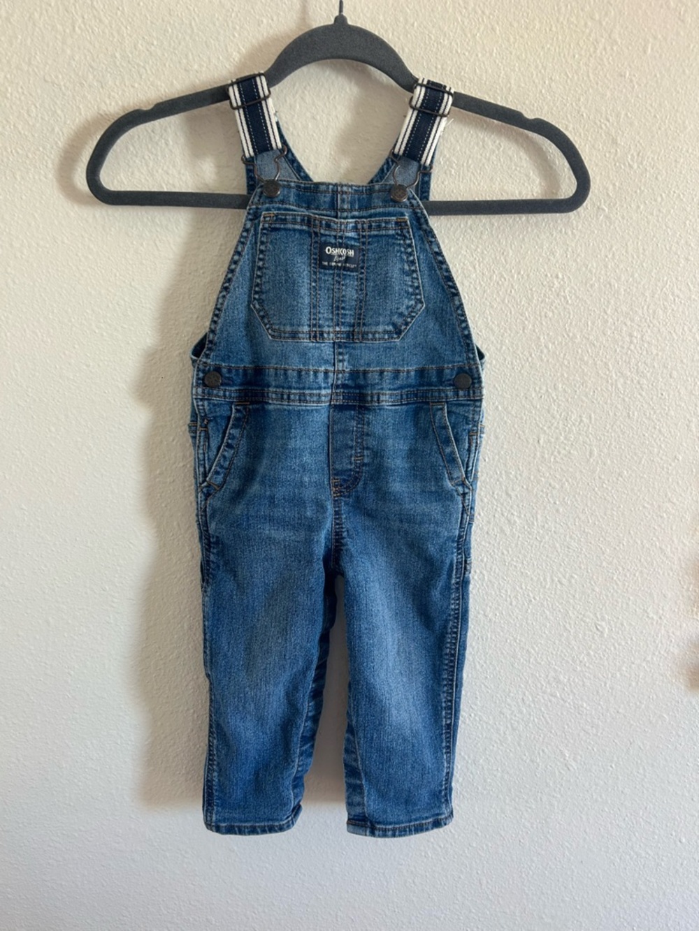 Oshkosh Vestbak Denim Snap Overalls Baby Size 24 Mon